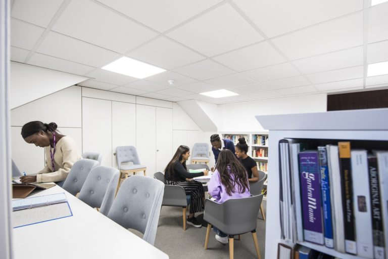 An example of informal learning space - students into collaborative learning in different zones