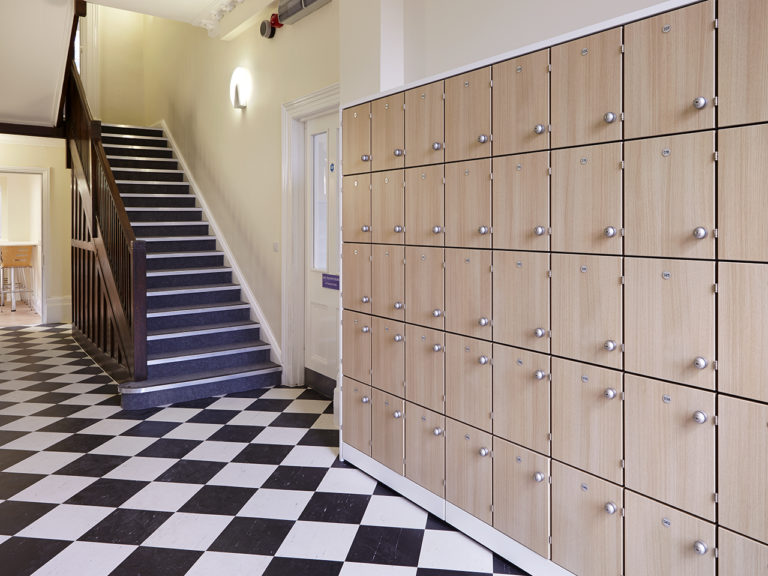 Lockerwall at Sutton High School: Digital or manual lockers: digital or manual lockers