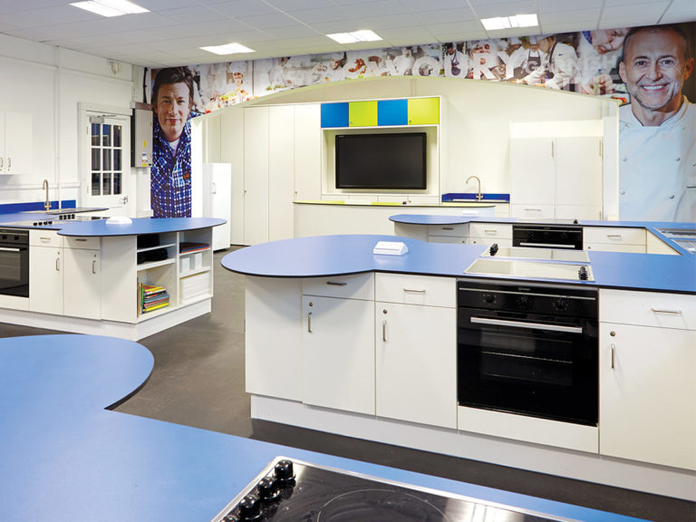 Food technology kitchen, school interiors